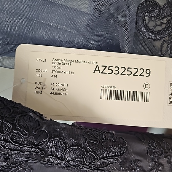 Size 14 STORMY blue mother midi dress by Azazie NWT - Picture 8 of 14